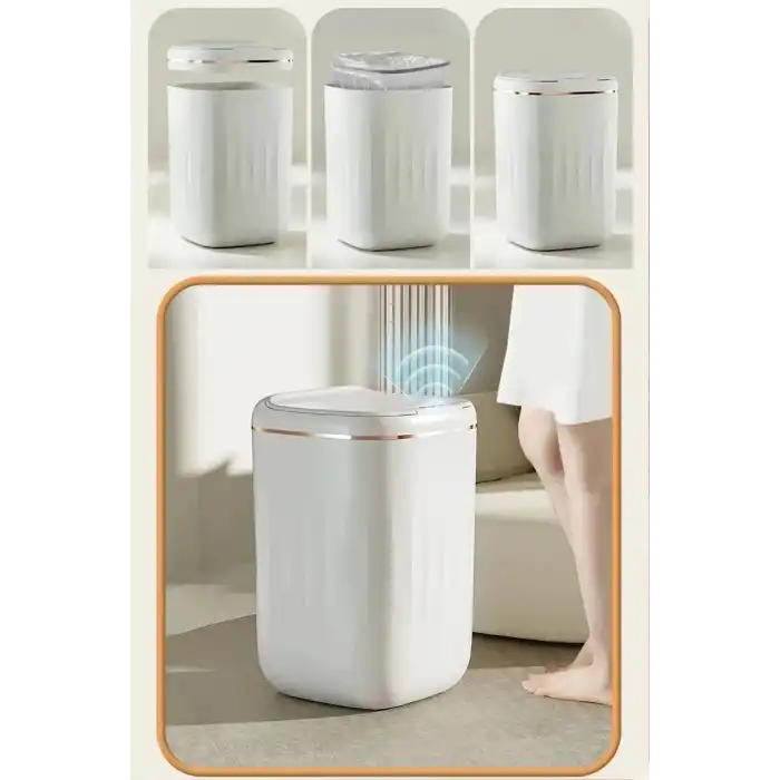 Temassız Sensörlü 20 Litre Çöp Kovası UV Işıklı Koku Geçirmez Mutfak Banyo Kullanımı