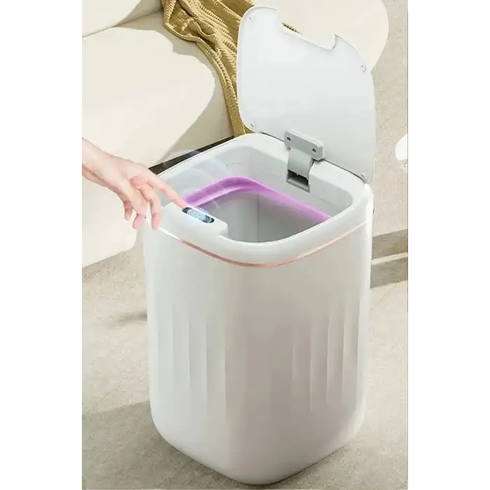 Temassız Sensörlü 20 Litre Çöp Kovası UV Işıklı Koku Geçirmez Mutfak Banyo Kullanımı