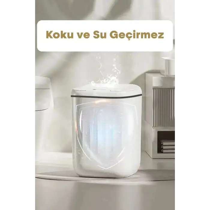20L Büyük Boy Akıllı Çöp Kovası Sensörlü Antibakteriyel UV Işıklı Ev Mutfak Ofis