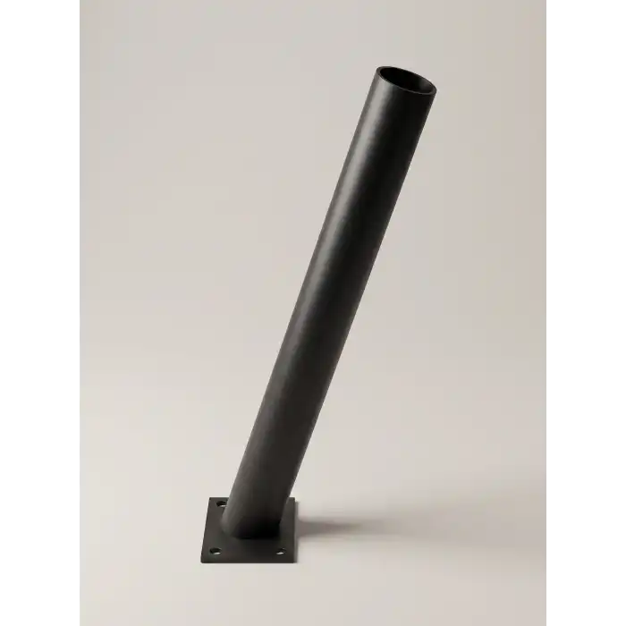 35 cm Siyah Metal Dış Mekan Sokak Armatürü Montaj Konsolu 4 cm Boru 10x6 cm Tabanlı