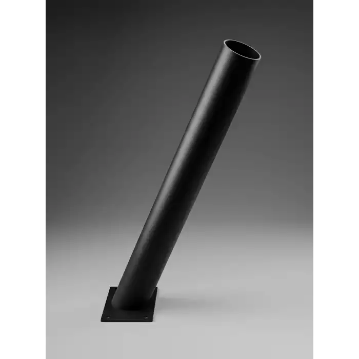 35 cm Siyah Metal Dış Mekan Sokak Armatürü Montaj Konsolu 4 cm Boru 10x6 cm Tabanlı