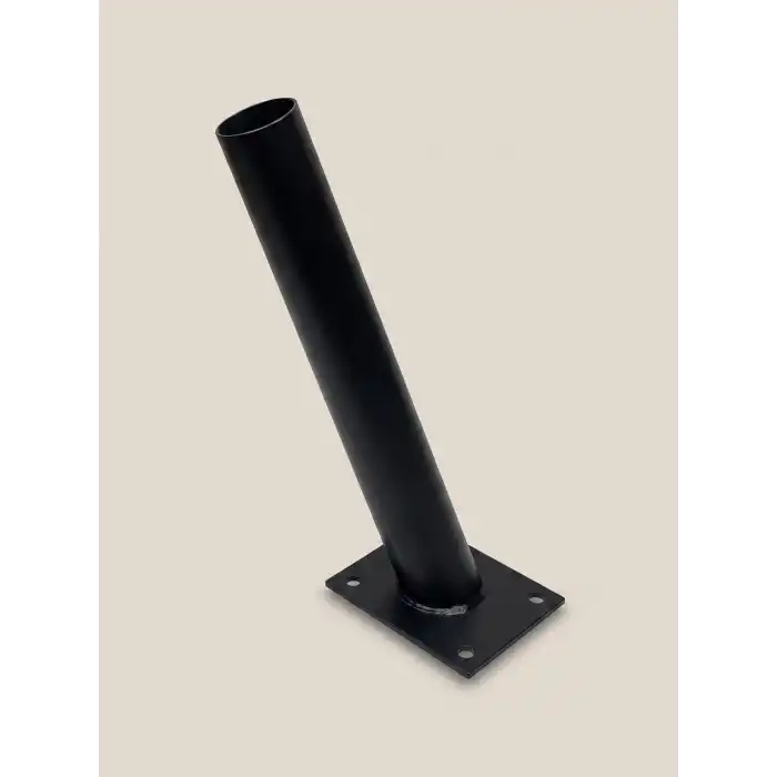 35 cm Siyah Metal Dış Mekan Sokak Armatürü Montaj Konsolu 4 cm Boru 10x6 cm Tabanlı