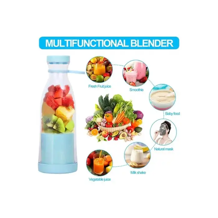 Mini taşınabilir şarjlı mavi smoothie meyve sebze blender 500-1500 watt 2 yıl garantili
