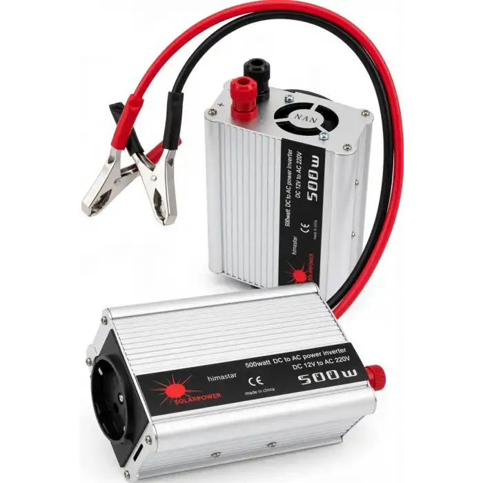 500W 12V Akü İnverteri 220V AC Çıkışlı USB Portlu Fanlı Güç Dönüştürücü Araç Karavan Kullanımı