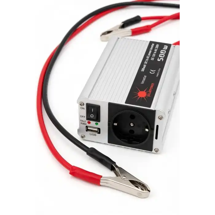 Araç ve Karavan İçin 500W 12V DC 220V AC USB Çıkışlı Fanlı İnverter Akü Güç Dönüştürücü