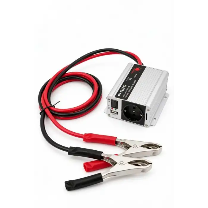 12V DC Akü İçin 500W 220V AC Çıkışlı USB Portlu Fanlı Güç İnverteri Taşınabilir Araç Karavan