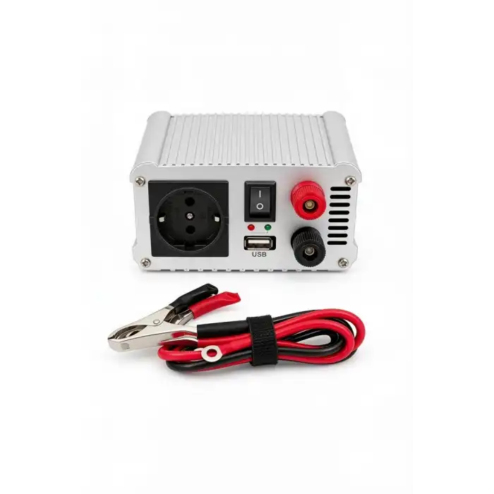 500W Araç İnverteri 12V DC 220V AC USB Çıkışlı Fanlı Akü Dönüştürücü Araç ve Karavan Kullanımı