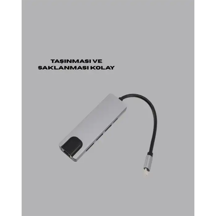 USB‑C Çoklu Bağlantı Merkezi – 5 Gbps, 100‑240 V, Sağlam Eloksal Tasarım
