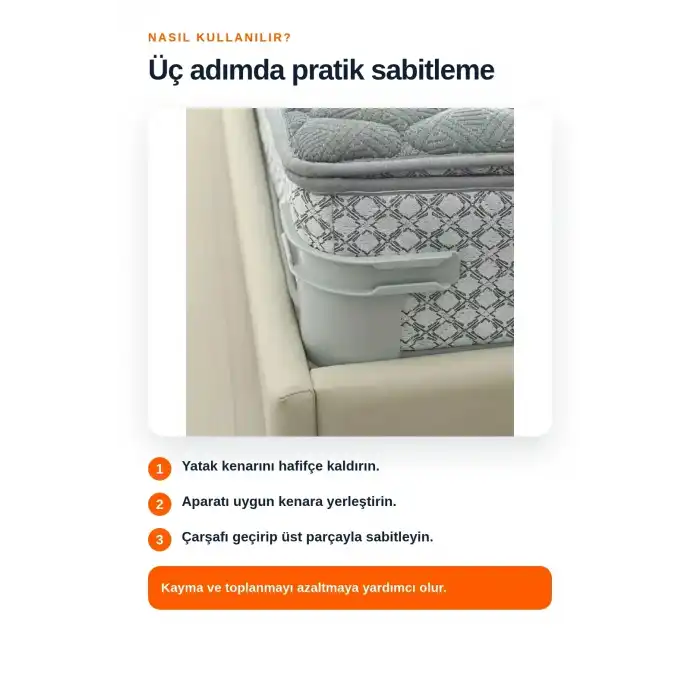 4lü Nevresim ve Çarşaf Sabitleyici Yatak Köşe Tutucu Kaymayı Önleyen Pratik Aparat