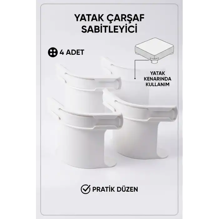 4lü Çarşaf Sabitleyici Nevresim Tutucu Yatak Kenarı Düzenleyici Aparat Seti