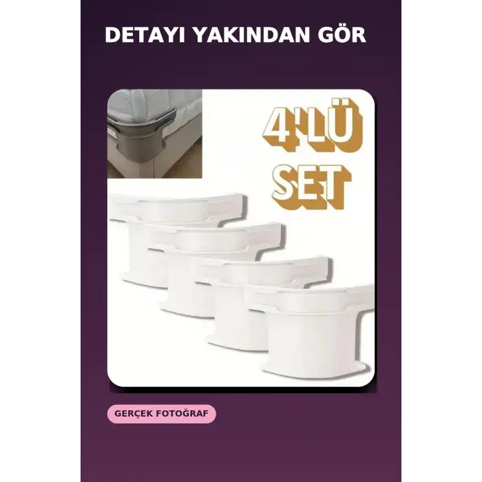 4lü Beyaz Plastik Yatak Çarşaf Sabitleyici Klips Seti