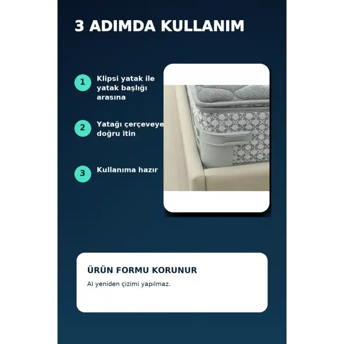 Gri Plastik Yatak Sabitleme Klipsi - Kaymaz Yatak Tutucu, Yatak Çerçevesine Sabitleme Aparatı