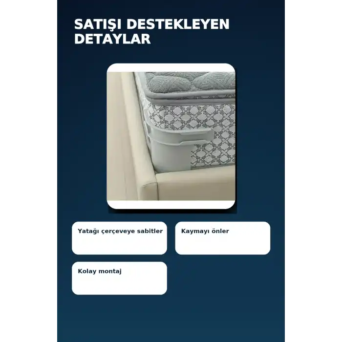 Gri Plastik Yatak Sabitleme Klipsi - Kaymaz Yatak Tutucu, Yatak Çerçevesine Sabitleme Aparatı