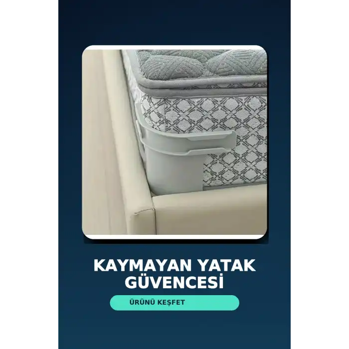 Gri Plastik Yatak Sabitleme Klipsi - Kaymaz Yatak Tutucu, Yatak Çerçevesine Sabitleme Aparatı