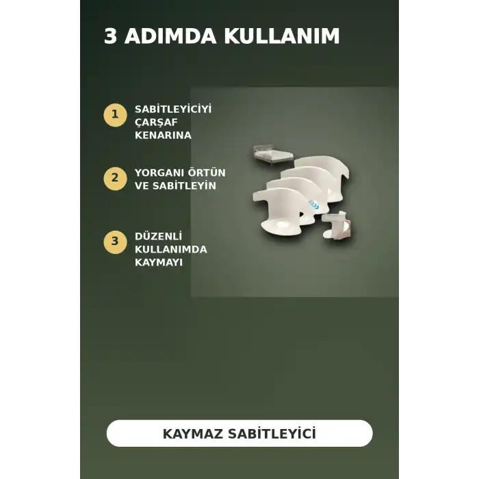 4lü Şeffaf Kaymaz Çarşaf ve Yorgan Sabitleyici – Yatak Örtü Tutucu Pratik Ev Çözümü