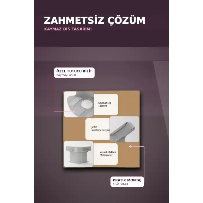 4lü Şeffaf Kaymaz Çarşaf ve Yorgan Sabitleyici - Dişli Tutucu ile Pratik Çözüm