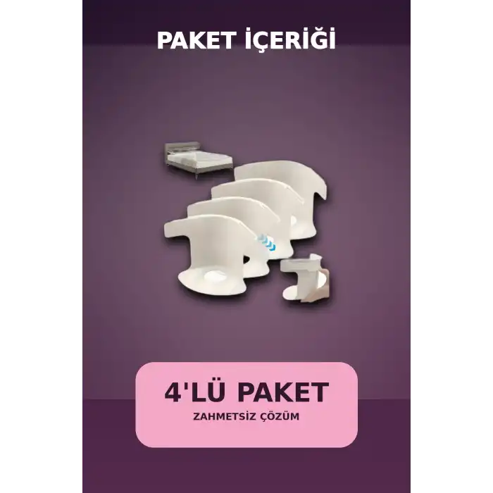 4lü Şeffaf Kaymaz Çarşaf ve Yorgan Sabitleyici - Dişli Tutucu ile Pratik Çözüm