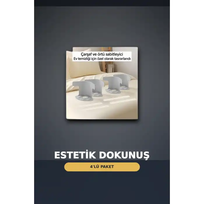 4lü Şeffaf Çarşaf ve Yorgan Sabitleyici – Kaymaz Dişli Pratik Çözüm