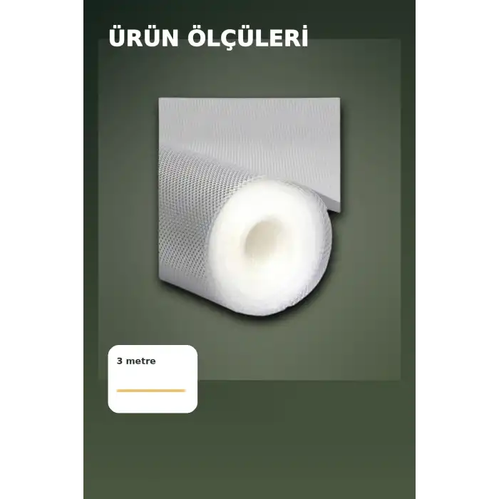 3 Metre Kalın Dokulu Şeffaf Raf Örtüsü ve Tezgah Üstü Koruyucu Çok Amaçlı Mat