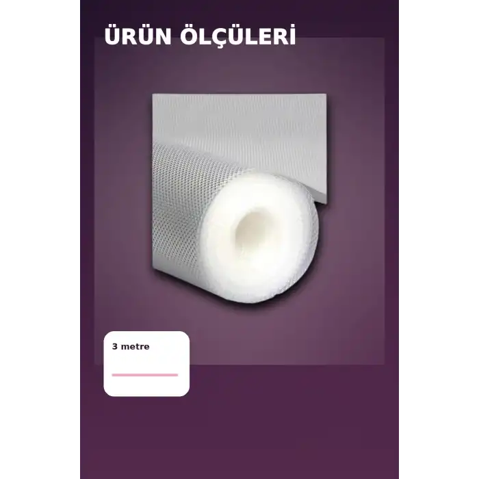 3 Metre Şeffaf Noktalı Dokulu Kalın Raf Örtüsü ve Tezgah Koruyucu Mat