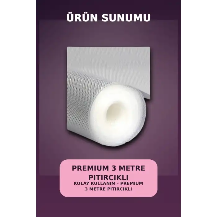 3 Metre Şeffaf Noktalı Dokulu Kalın Raf Örtüsü ve Tezgah Koruyucu Mat