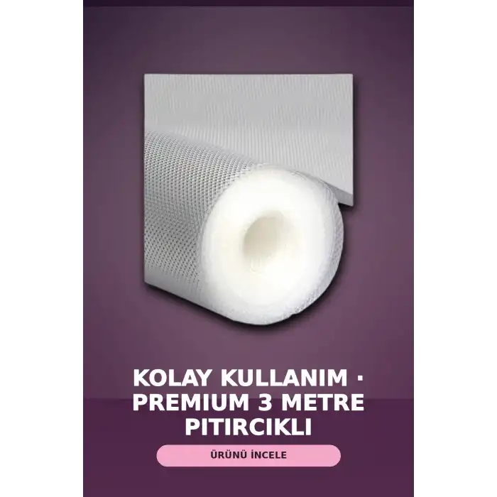 3 Metre Şeffaf Noktalı Dokulu Kalın Raf Örtüsü ve Tezgah Koruyucu Mat