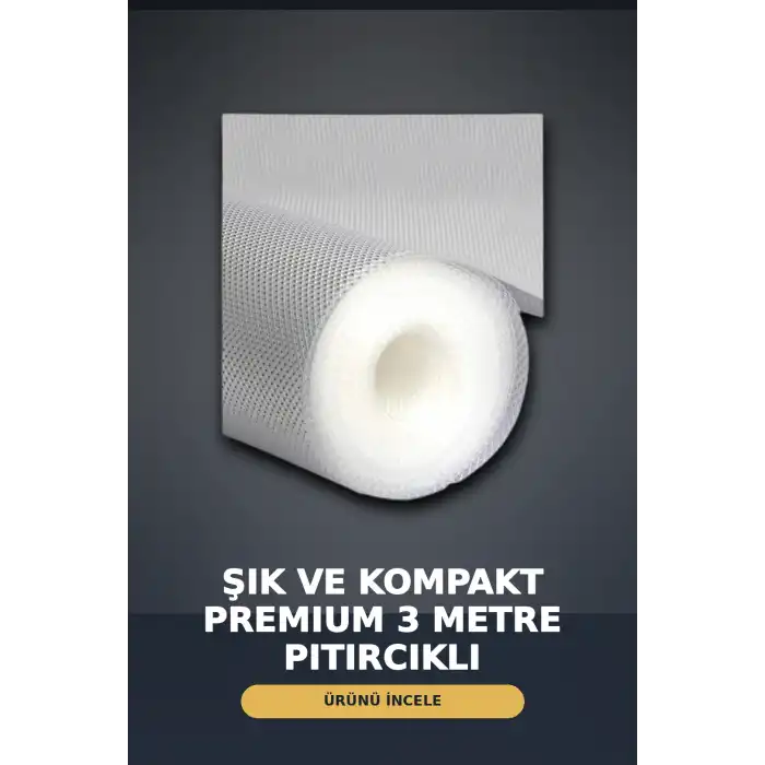 3 Metre Kalın Dokulu Şeffaf Raf Örtüsü, Kabarcıklı Tezgah ve Dolap İçi Koruyucu Mat
