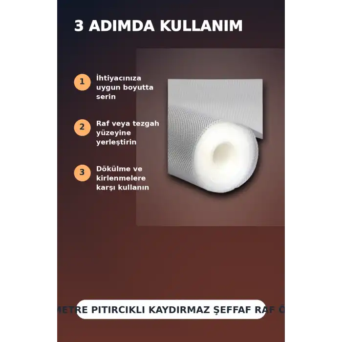 3 Metre Kalın Raf Örtüsü ve Tezgah Koruyucu Mat Şeffaf Kabarcık Dokulu Düzenleyici