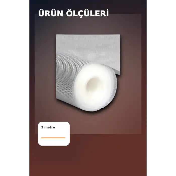 3 Metre Kalın Raf Örtüsü ve Tezgah Koruyucu Mat Şeffaf Kabarcık Dokulu Düzenleyici