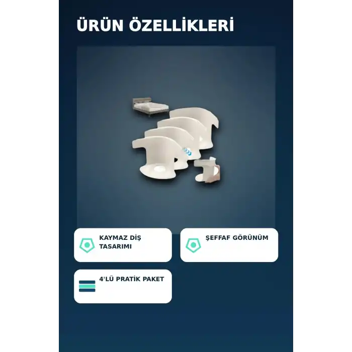 4lü Şeffaf Çarşaf ve Yorgan Sabitleyici – Kaymaz Dişli Tasarım, Ev Temizliği İçin Pratik Çözüm