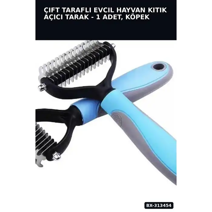 Çift Taraflı Evcil Hayvan Kıtık Açıcı Tarak - 1 Adet, Köpek Kedi Tüy Bakımı BX-313454