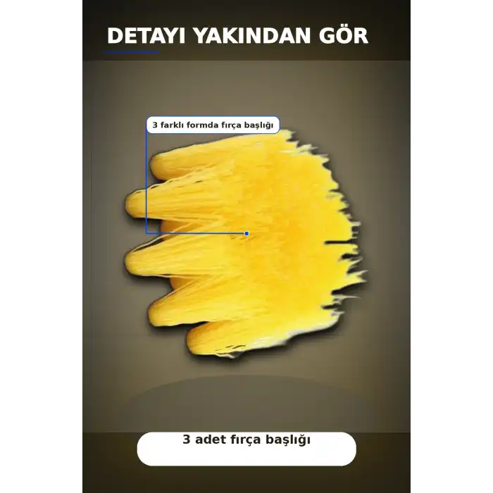 Yuvarlak Kafalı 3 Parça Matkap Temizlik Fırçası Seti Banyo Mutfak Araba Koltuk BX-313450