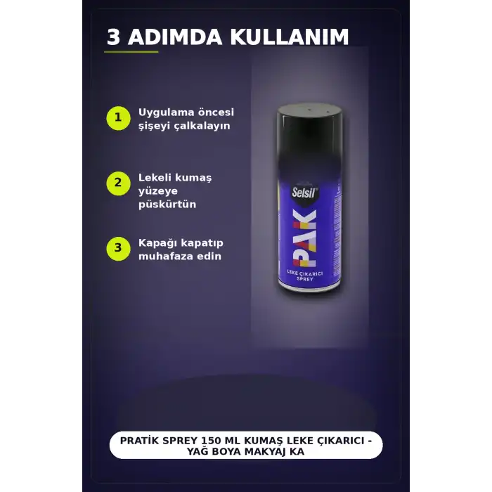 Pratik Sprey 150 Ml Kumaş Leke Çıkarıcı - Yağ Boya Makyaj Katran Çimen Çikolata BX-313449