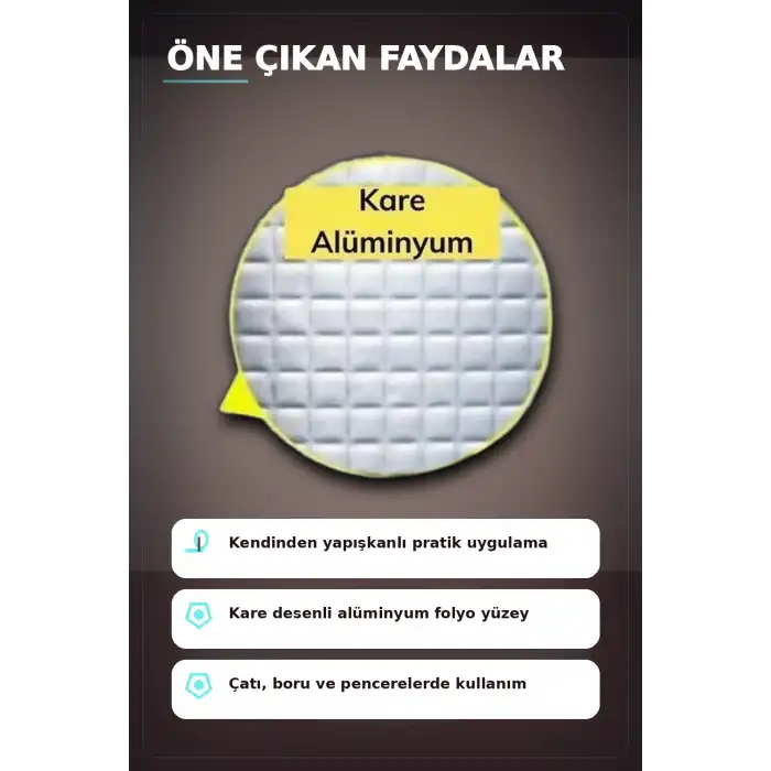 10 cm Genişlik 5 Metre Alüminyum Folyo Kauçuk Sızdırmazlık Bandı - Çatı Boru Duvar Onarım BX-313438