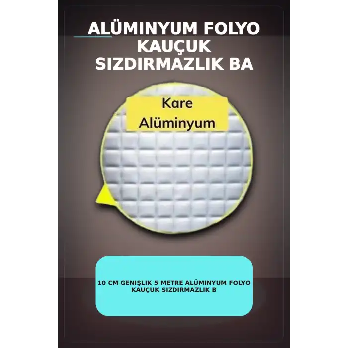 10 cm Genişlik 5 Metre Alüminyum Folyo Kauçuk Sızdırmazlık Bandı - Çatı Boru Duvar Onarım BX-313438