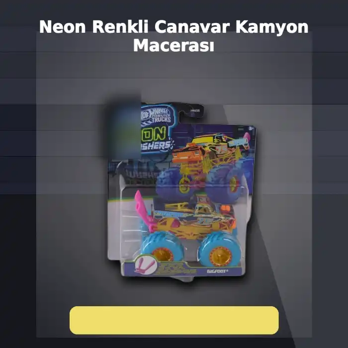 JMV39 Neon Renkli 1:64 Ölçek Canavar Kamyon Monster Trucks Smashers Araç