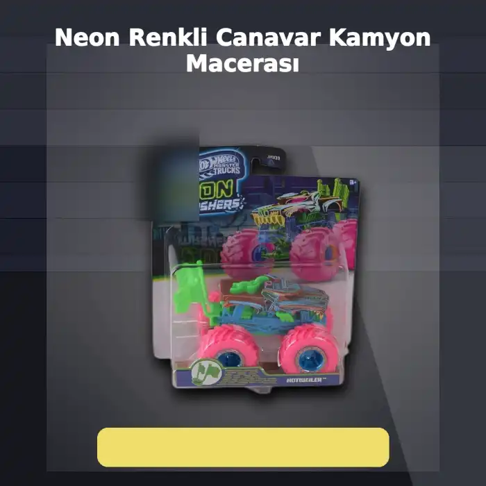 JMV39 Neon Renkli 1:64 Ölçek Canavar Kamyon Monster Trucks Smashers Araç