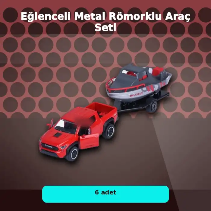 Metal Şasi Römorklu Araç Oyuncak Seti - Çekici ve Traktör Modelleri (1 Adet Rastgele Model)