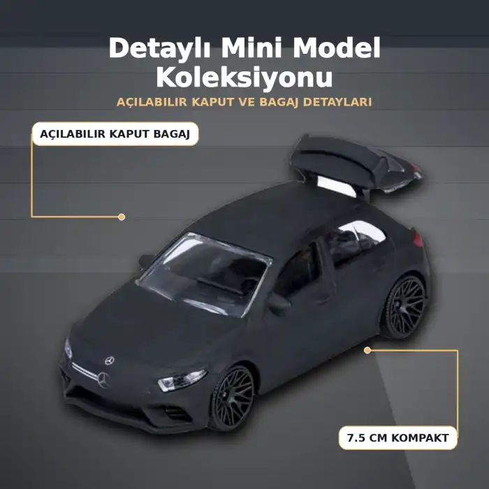 1 Adet Resmi Lisanslı Mini Mercedes-AMG Premium Model Araba - Rastgele Gönderim