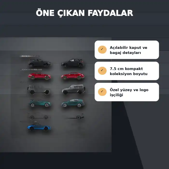 1 Adet Resmi Lisanslı Mini Mercedes-AMG Premium Model Araba - Rastgele Gönderim