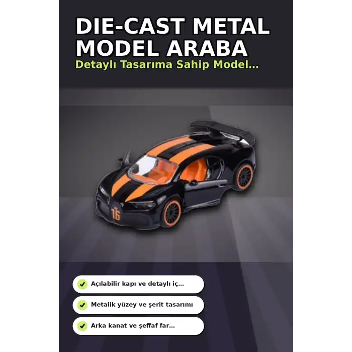 Die-Cast Metal 7.5 cm 1 Adet Rastgele Yarış Arabası - Koleksiyon Kartlı Lisanslı Model BX-313315