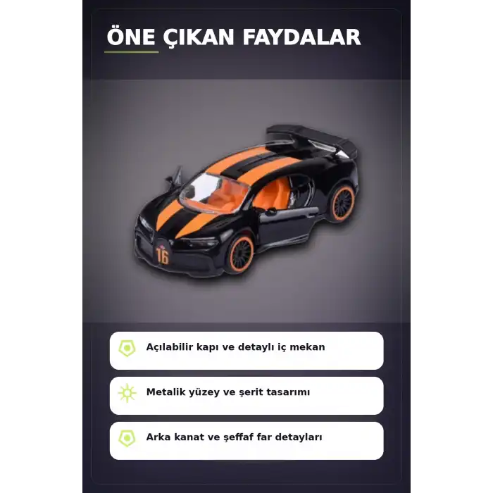 Die-Cast Metal 7.5 cm 1 Adet Rastgele Yarış Arabası - Koleksiyon Kartlı Lisanslı Model BX-313315