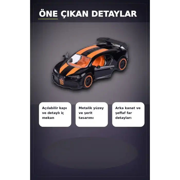 Die-Cast Metal 7.5 cm 1 Adet Rastgele Yarış Arabası - Koleksiyon Kartlı Lisanslı Model BX-313315
