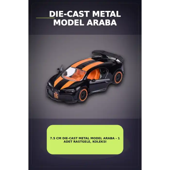 Die-Cast Metal 7.5 cm 1 Adet Rastgele Yarış Arabası - Koleksiyon Kartlı Lisanslı Model BX-313315