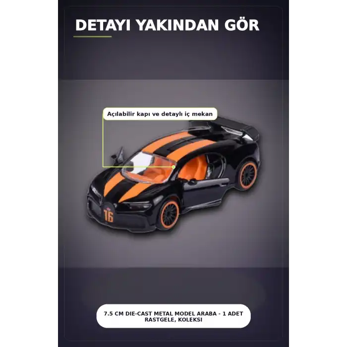 Die-Cast Metal 7.5 cm 1 Adet Rastgele Yarış Arabası - Koleksiyon Kartlı Lisanslı Model BX-313315