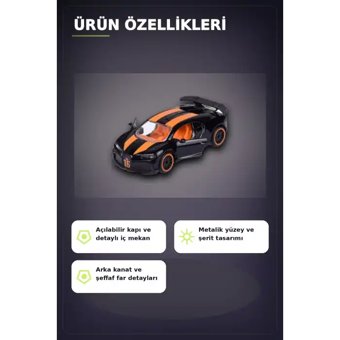 Die-Cast Metal 7.5 cm 1 Adet Rastgele Yarış Arabası - Koleksiyon Kartlı Lisanslı Model BX-313315