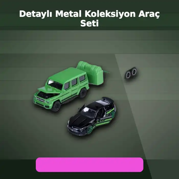 Mercedes Lisanslı 1:64 Ölçekli 19 cm AMG Deluxe Die-Cast Römorklu Araç Seti - 1 Adet Rastgele Model