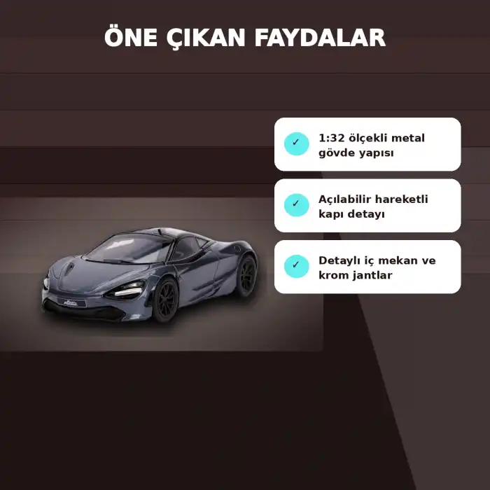 1:32 Ölçekli 13.5 cm Die-Cast Metal Hızlı Öfkeli Lisanslı Model Araba Açılır Kapılı