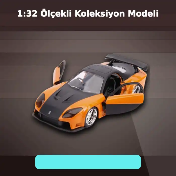 1:32 Ölçekli 13.5 cm Die-Cast Metal Hızlı Öfkeli Lisanslı Model Araba Açılır Kapılı
