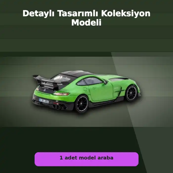 Eco Lounge 1/64 Ölçekli Mercedes-Benz AMG GT Black Series Yeşil Model Araba